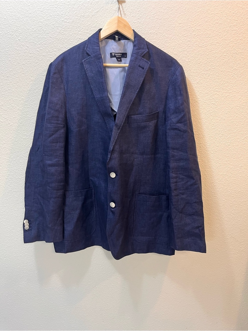 Daniel Cremieux Navy Blue Linen-Blend Sport Coat